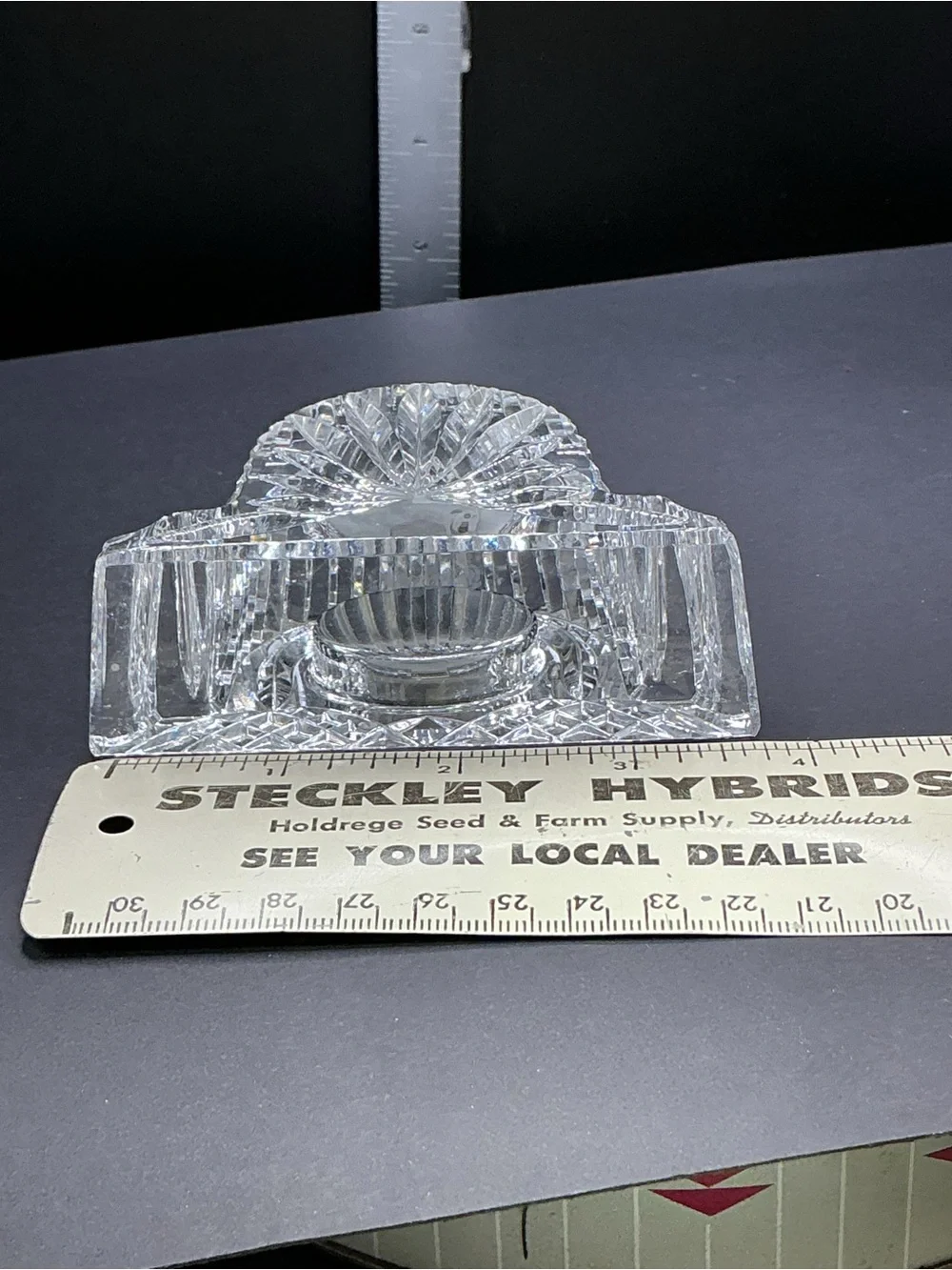 Waterford Clear Crystal Mantel Clock with Gold-Tone Bezel